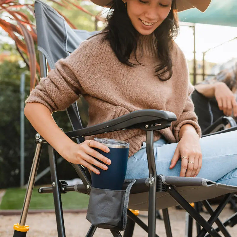 Smooth Motion RoadTrip Rocker - Choice 855 - Patented Spring-Action Rocking Chair for Camping Detail