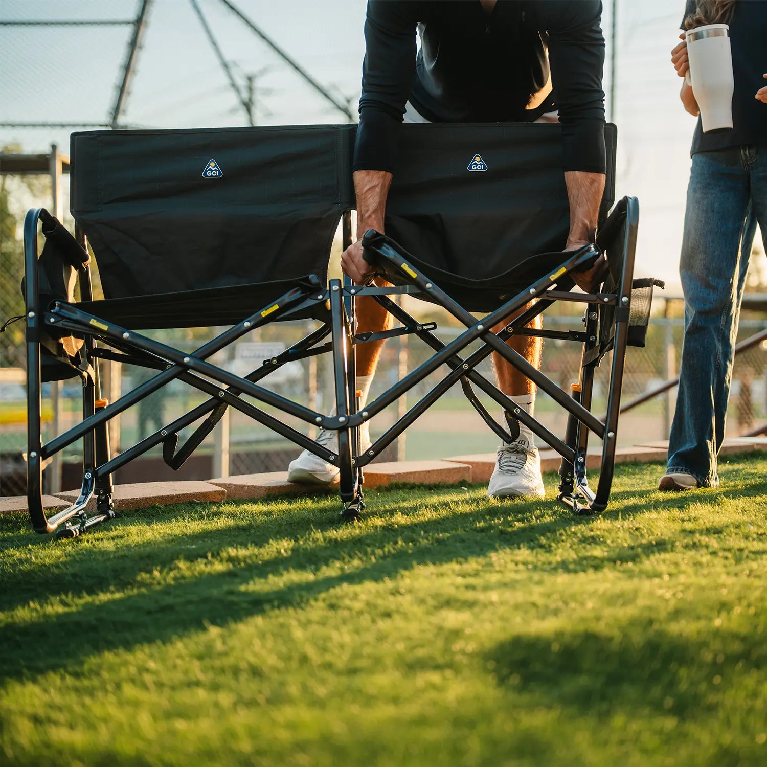 Smooth Motion Tandem Rocker - Choice 227 - Freestyle Rocker Portable Outdoor Folding Chair Detail