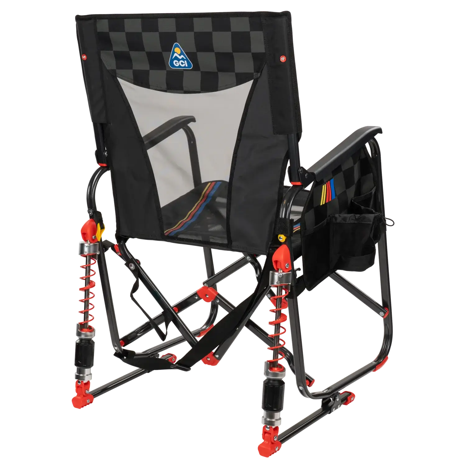 Heavy-Duty Freestyle Adjustable Rocker - NASCAR - Choice 899 - Patented Spring-Action Rocking Chair for Camping Detail