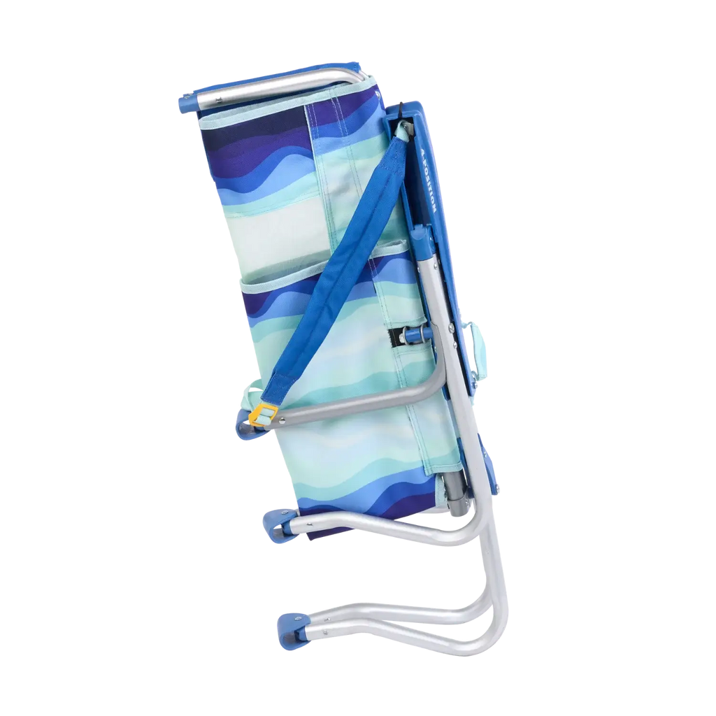 Backpack Travel Bi-Fold Beach Chair - Choice 601 - Low-Profile Reclining Beach Chair with Backpack Straps Detail