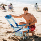 Backpack Travel Bi-Fold Beach Chair - Choice 601 - Low-Profile Reclining Beach Chair with Backpack Straps Detail