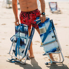 Backpack Travel Bi-Fold Beach Chair - Choice 601 - Low-Profile Reclining Beach Chair with Backpack Straps Detail