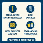Patented Spring-Action BreezeRocker - Choice 504 - Patented Spring-Action Rocking Chair for Camping Detail