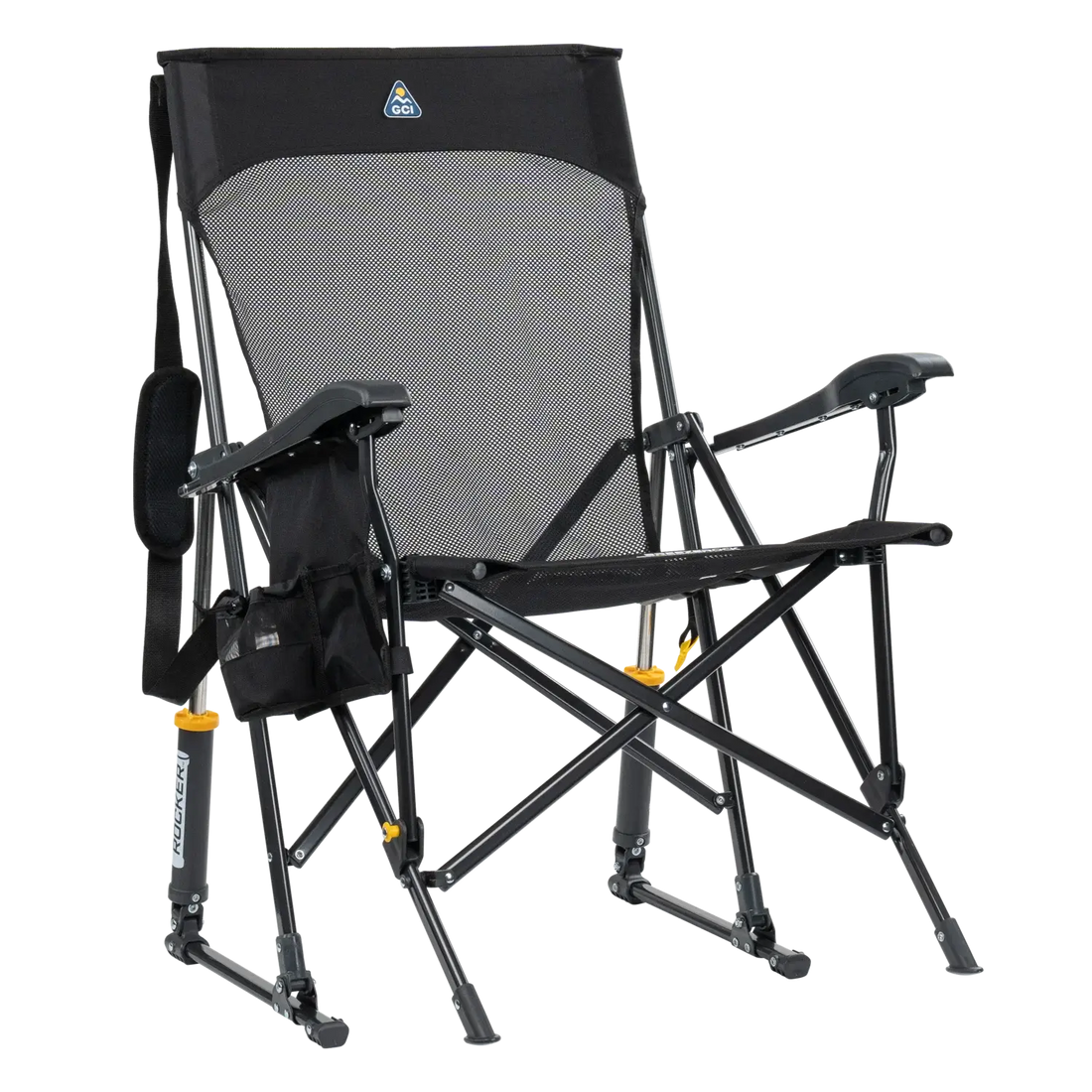 Patented Spring-Action BreezeRocker - Choice 504 - Patented Spring-Action Rocking Chair for Camping - Black