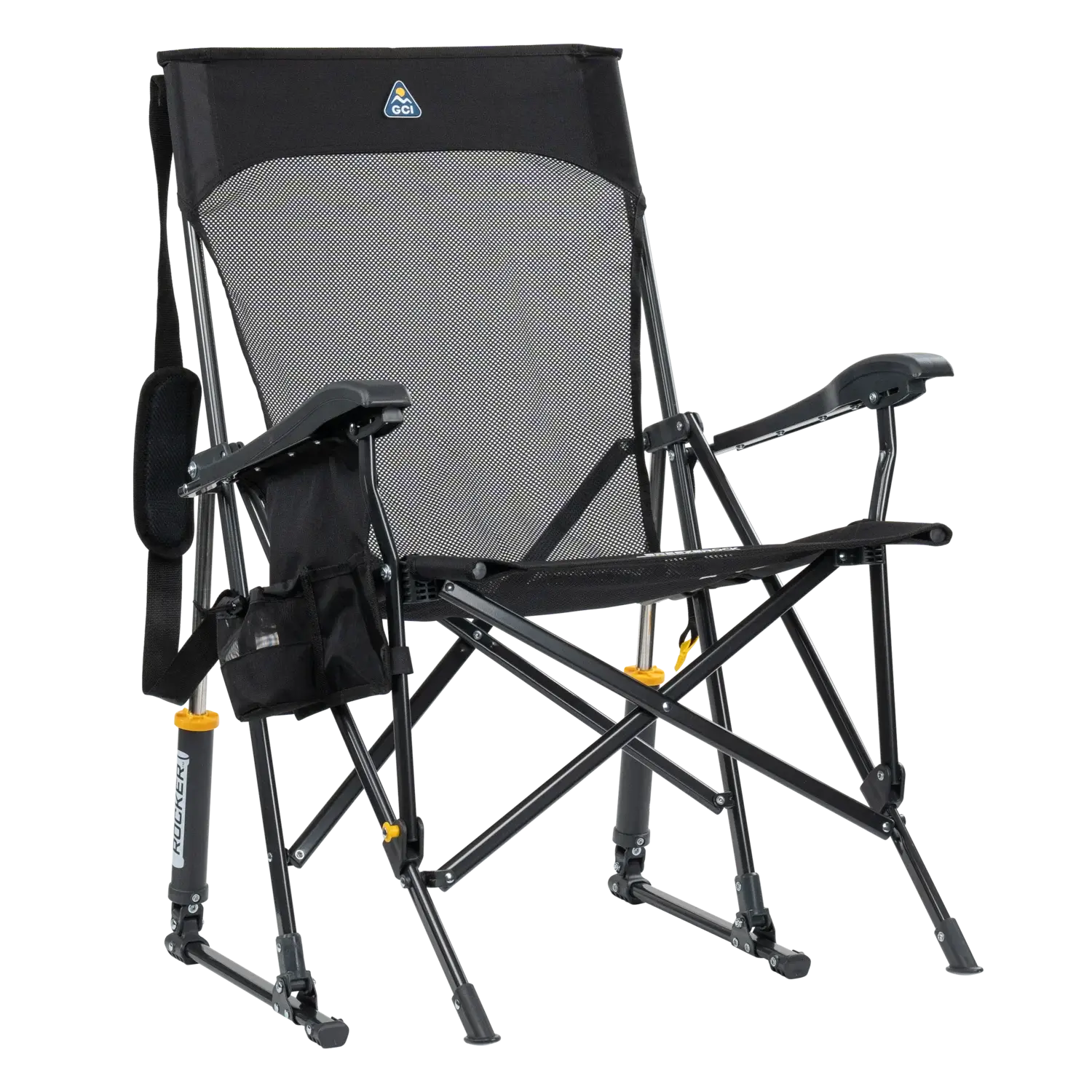 Patented Spring-Action BreezeRocker - Choice 504 - Patented Spring-Action Rocking Chair for Camping - Black