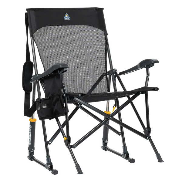 Patented Spring-Action BreezeRocker - Choice 504 - Patented Spring-Action Rocking Chair for Camping - Black