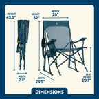 Patented Spring-Action BreezeRocker - Choice 504 - Patented Spring-Action Rocking Chair for Camping Detail