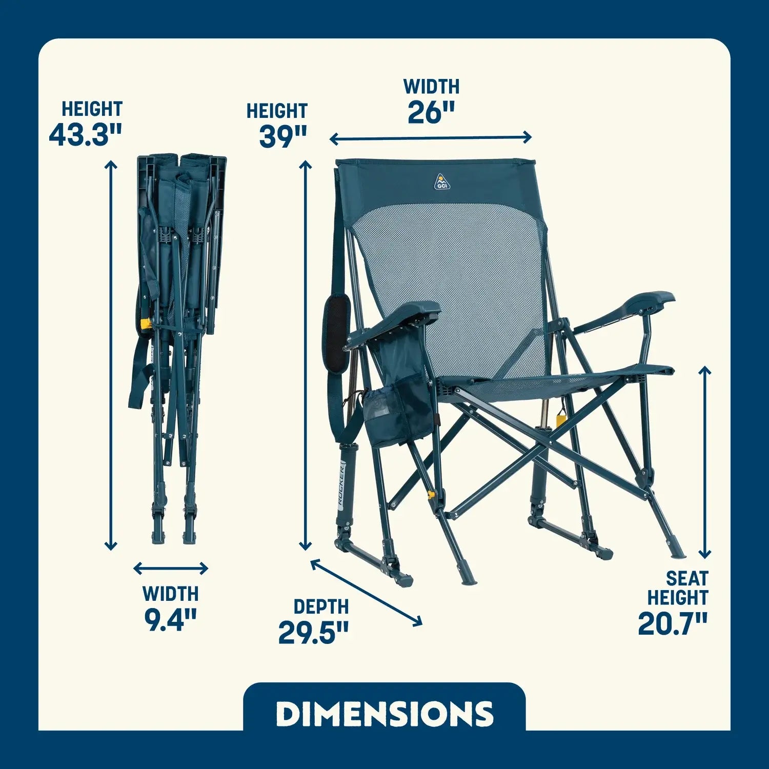Patented Spring-Action BreezeRocker - Choice 504 - Patented Spring-Action Rocking Chair for Camping Detail