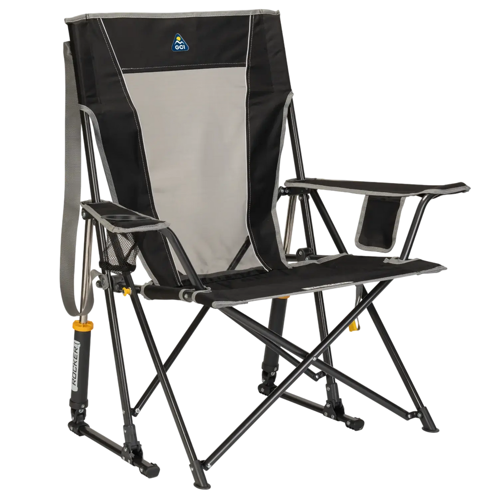 Heavy-Duty Freestyle Comfort Pro Rocker - Choice 375 - RoadTrip Rocker Smooth Motion Camp Chair - Black
