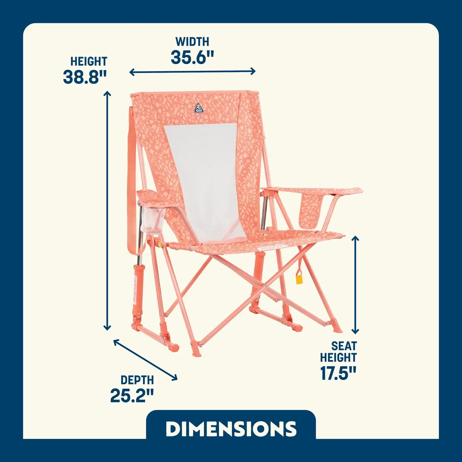 Heavy-Duty Freestyle Comfort Pro Rocker - Choice 375 - RoadTrip Rocker Smooth Motion Camp Chair Detail