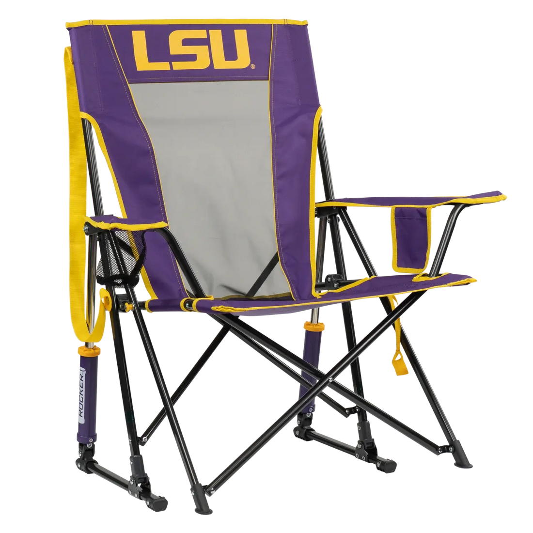 Patented Spring-Action College Comfort Pro Rocker - LSU Tigers - Choice 880 - Freestyle Rocker Portable Outdoor Folding Chair - Default Title