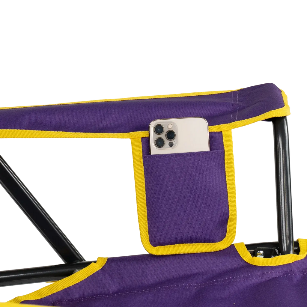 Patented Spring-Action College Comfort Pro Rocker - LSU Tigers - Choice 880 - Freestyle Rocker Portable Outdoor Folding Chair Detail