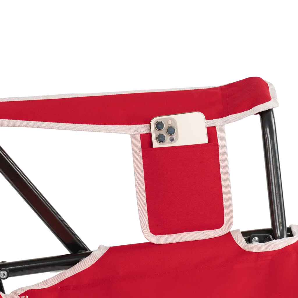 Premium All-Weather College Comfort Pro Rocker - Nebraska Cornhuskers - Choice 161 - Heavy-Duty Kickback Rocker with Beverage Holder Detail