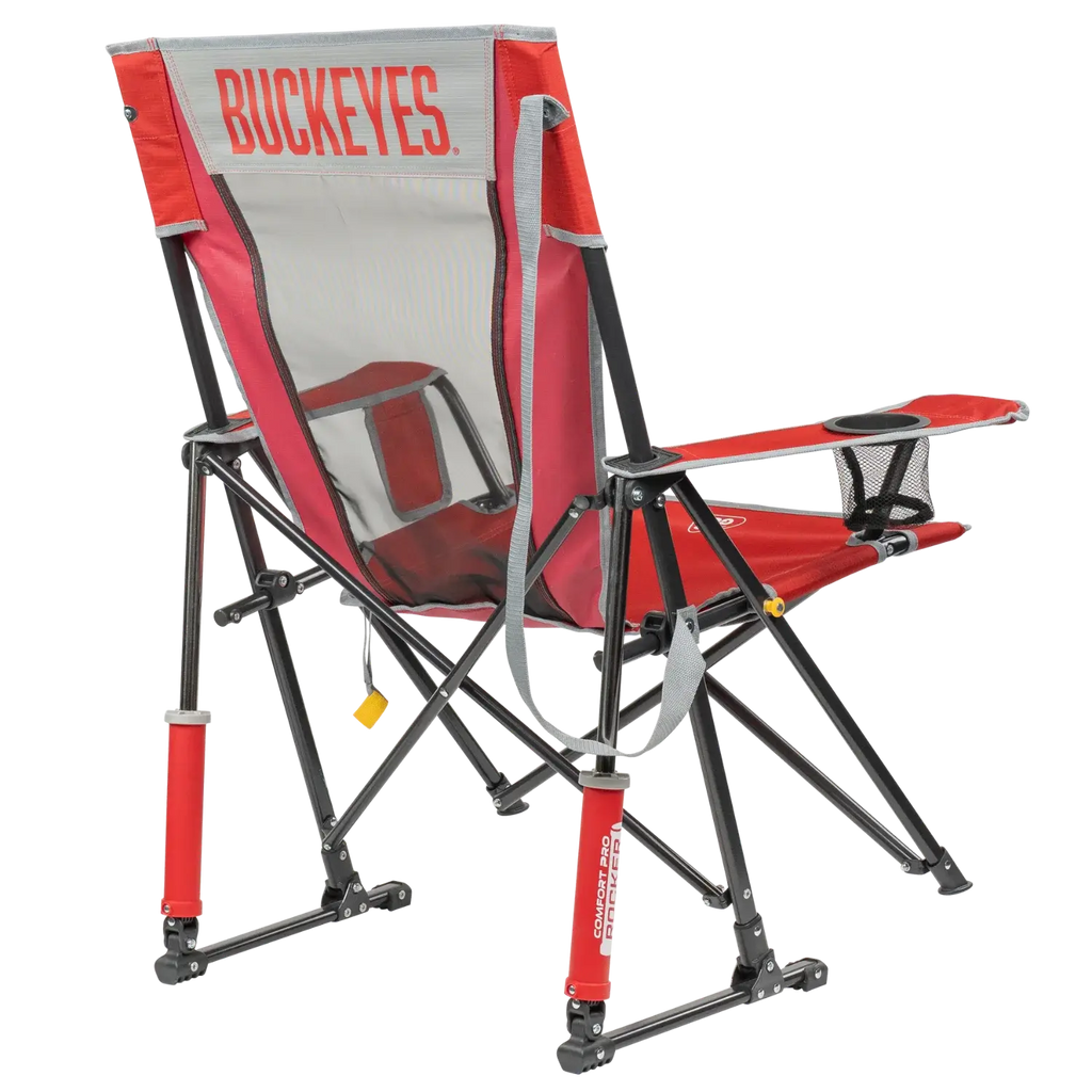 Smooth Motion College Comfort Pro Rocker - Ohio State Buckeyes - Choice 676 - Freestyle Rocker Portable Outdoor Folding Chair Detail