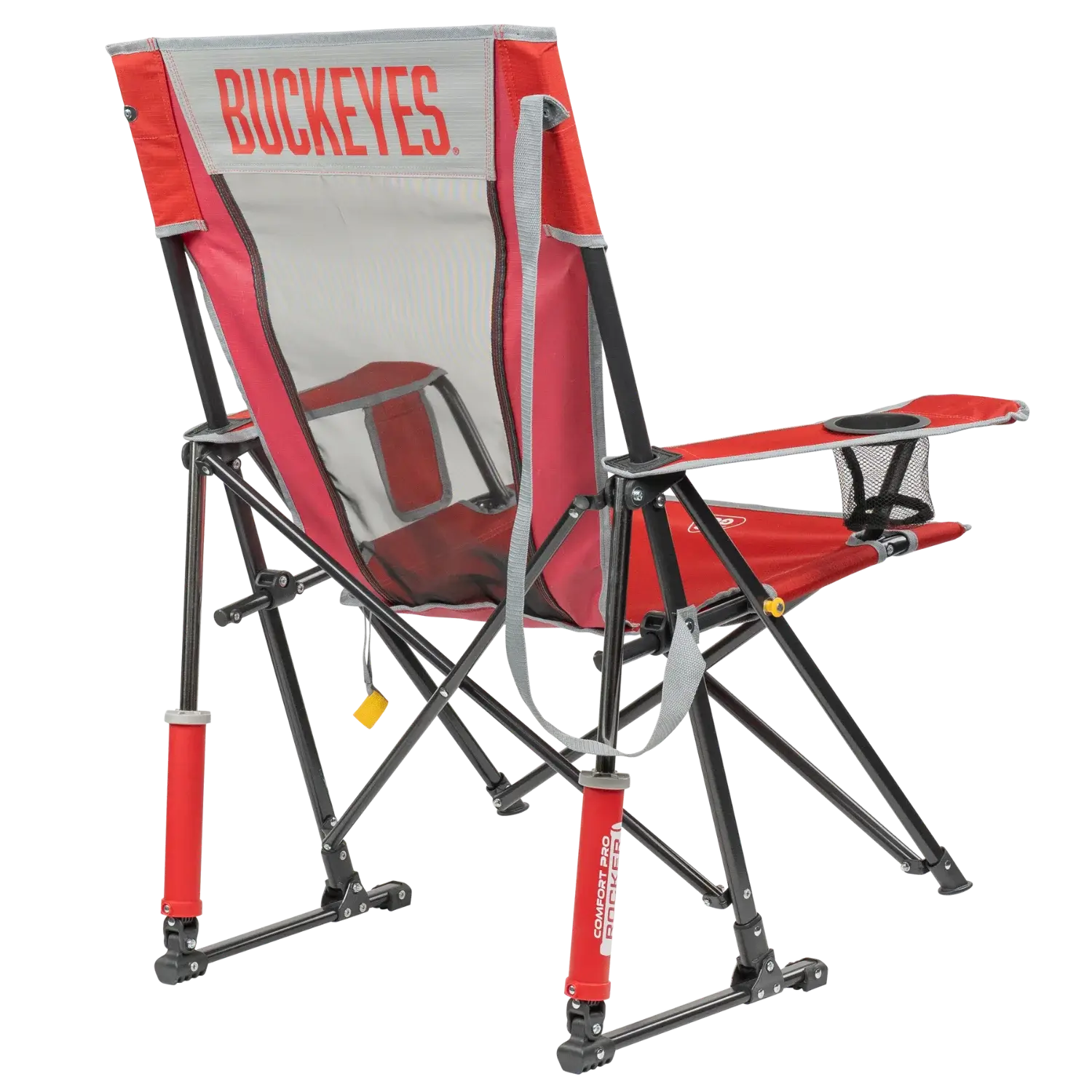 Smooth Motion College Comfort Pro Rocker - Ohio State Buckeyes - Choice 676 - Freestyle Rocker Portable Outdoor Folding Chair Detail