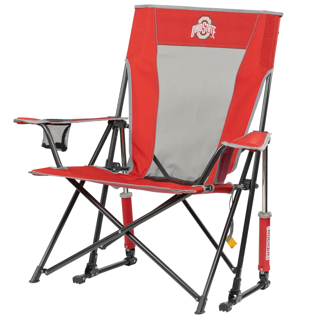 Smooth Motion College Comfort Pro Rocker - Ohio State Buckeyes - Choice 676 - Freestyle Rocker Portable Outdoor Folding Chair Detail