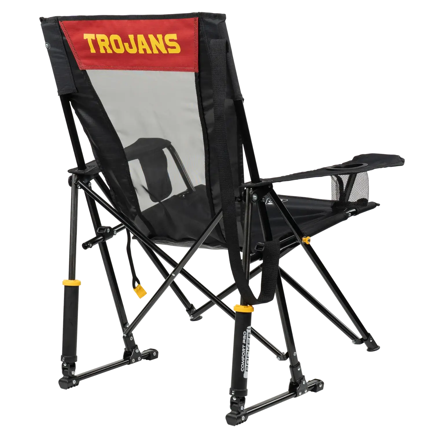 Smooth Motion College Comfort Pro Rocker - USC Trojans - Choice 856 - Patented Spring-Action Rocking Chair for Camping Detail