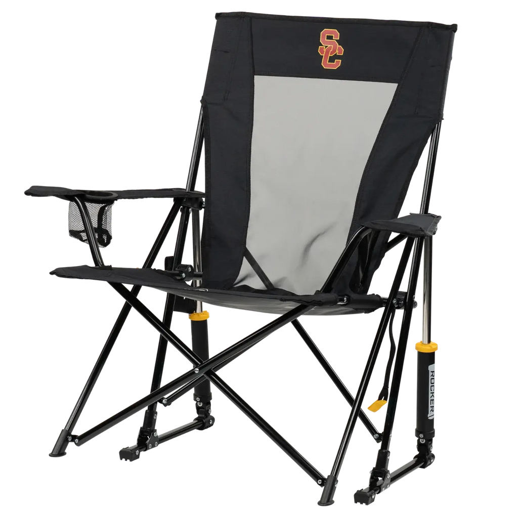 Smooth Motion College Comfort Pro Rocker - USC Trojans - Choice 856 - Patented Spring-Action Rocking Chair for Camping Detail
