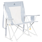Premium All-Weather Comfort Pro Rocker XL - Choice 107 - RoadTrip Rocker Smooth Motion Camp Chair - Heathered Light Blue