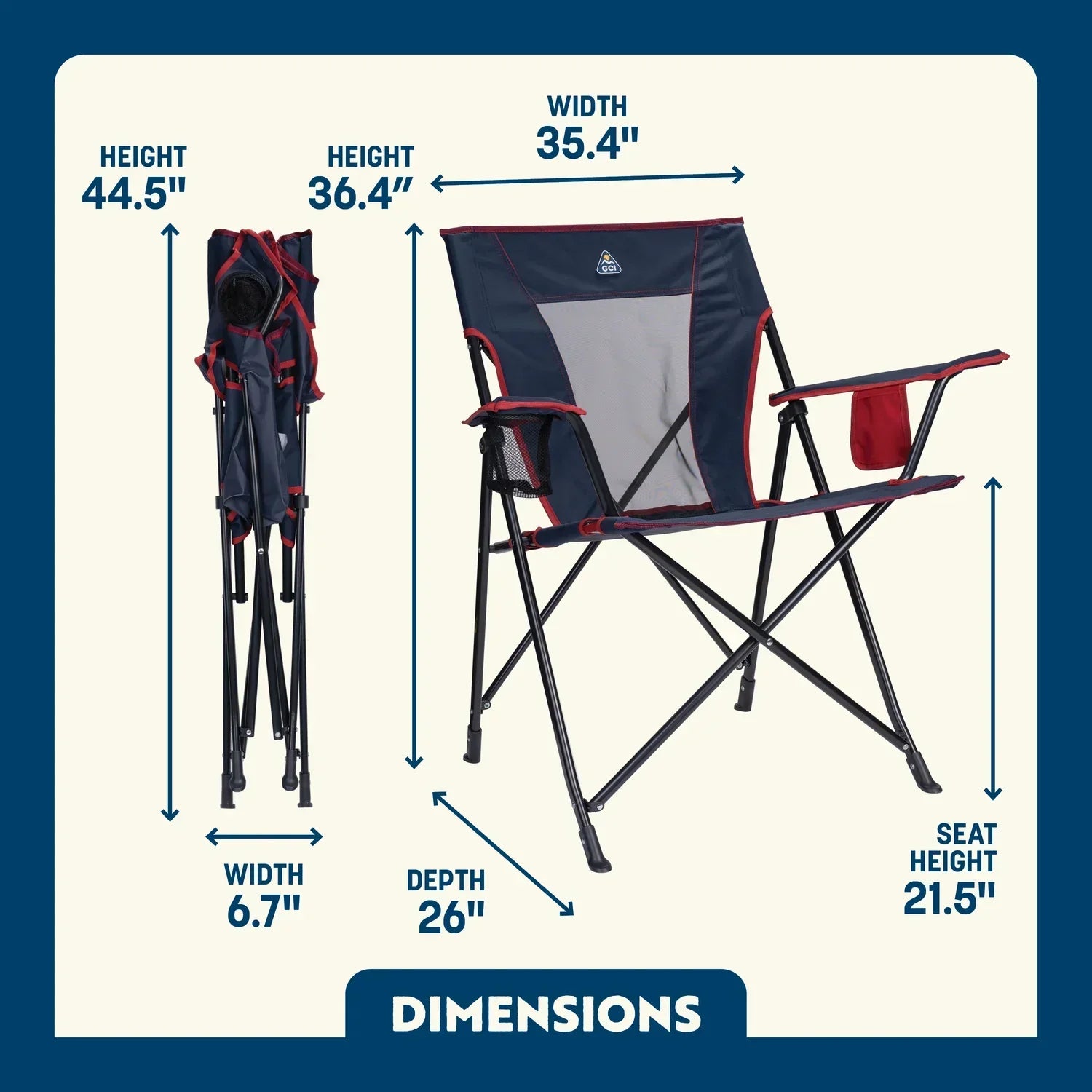 Micro-Folding Comfort Quad Chair - Choice 989 - Pico Compact Folding Camp Chair with Carry Bag Detail