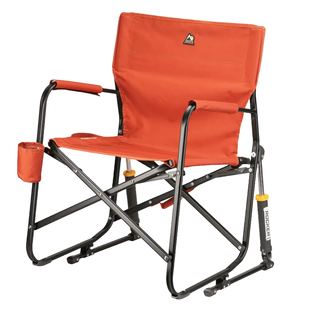 Premium All-Weather Freestyle Rocker - Pumpkin Spice - Choice 373 - RoadTrip Rocker Smooth Motion Camp Chair Detail