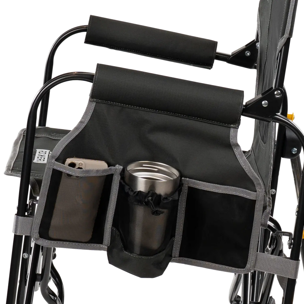 Patented Spring-Action Stowaway Rocker with Side Table - Choice 253 - Patented Spring-Action Rocking Chair for Camping Detail