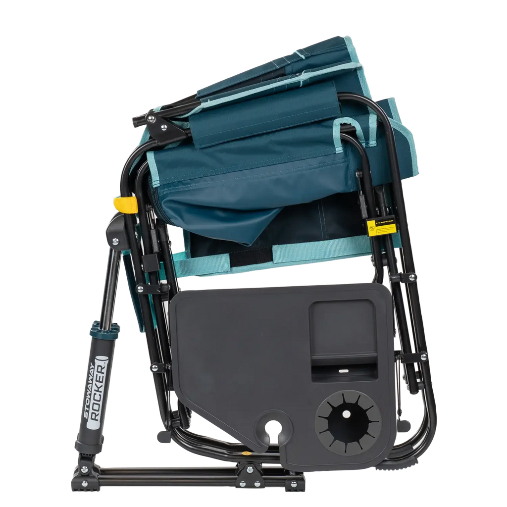 Patented Spring-Action Stowaway Rocker with Side Table - Choice 253 - Patented Spring-Action Rocking Chair for Camping Detail
