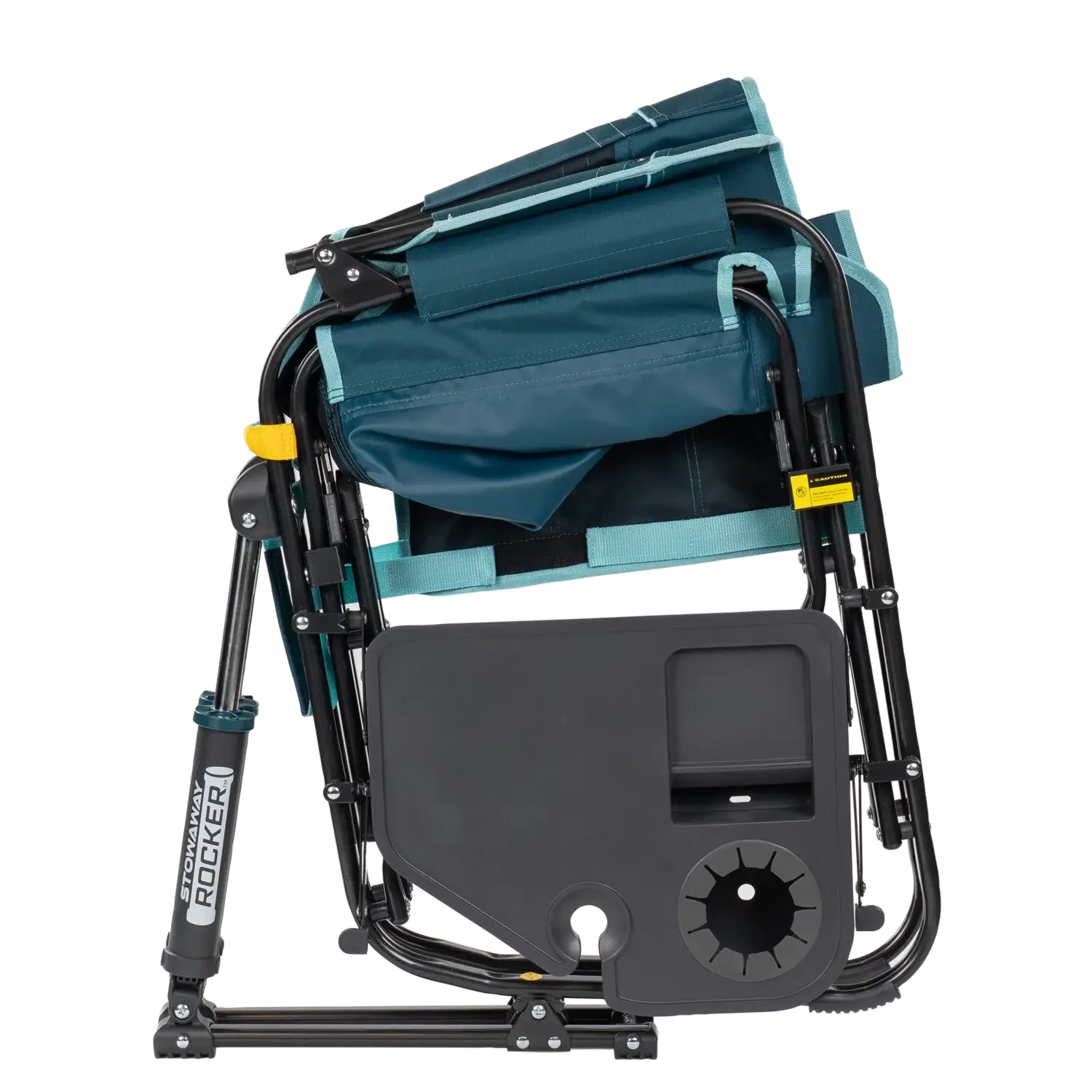 Patented Spring-Action Stowaway Rocker with Side Table - Choice 253 - Patented Spring-Action Rocking Chair for Camping Detail
