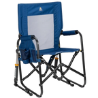 Luxury Camp Stowaway Rocker - Choice 794 - Freestyle Rocker Portable Outdoor Folding Chair - Soft Navy