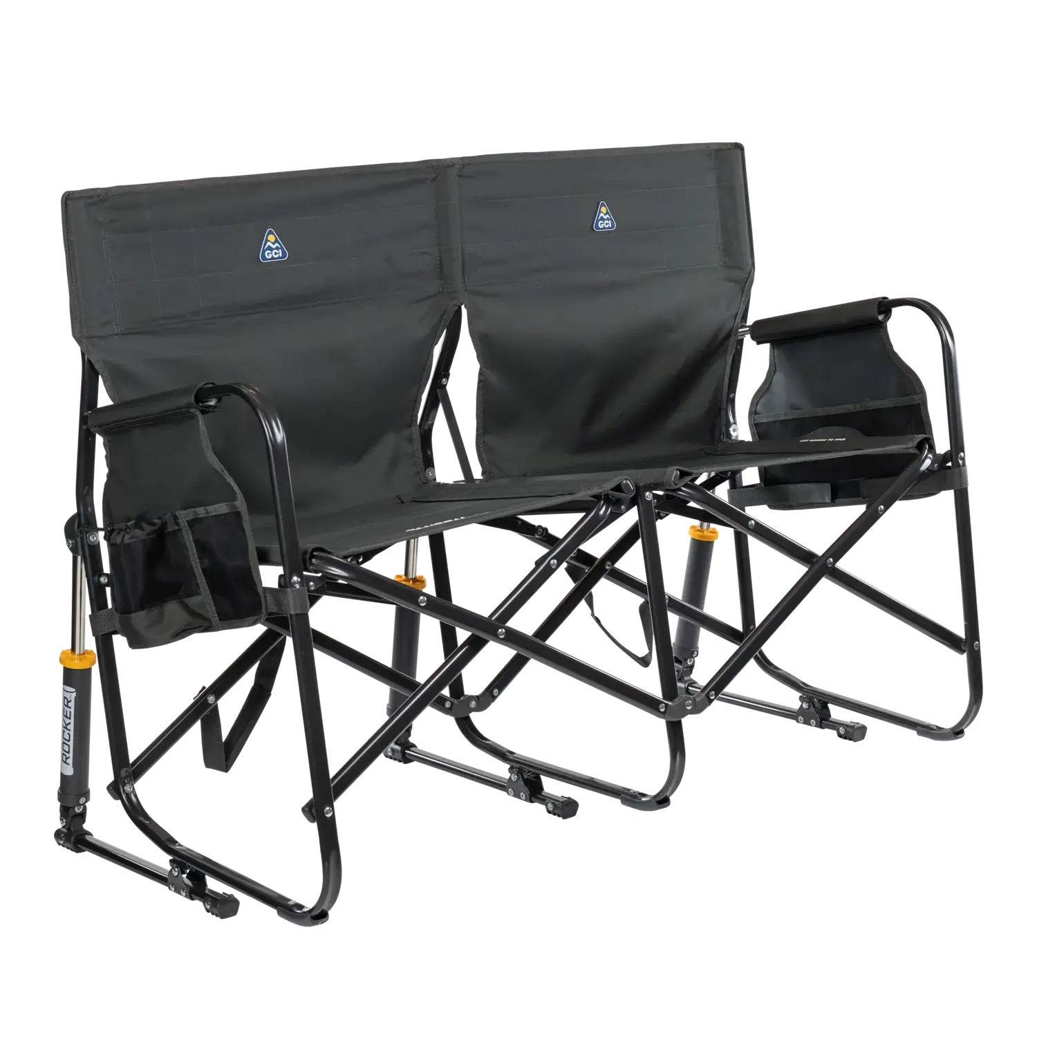 Smooth Motion Tandem Rocker - Choice 227 - Freestyle Rocker Portable Outdoor Folding Chair - Dark Charcoal
